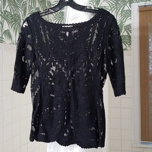 Sheer Lace Blouse-by Laundry